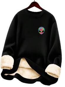 Blusa Moletom Careca Com Pelúcia Masculino Com Estampa "Color Alien" | Envio Imediato - Preto - Visão 2