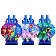 3/6 Piezas S-Uper Party Blowouts Bocinas de Fiesta Retráctiles Reino Champiñón Luigi Estrella de Poder Silbato de Papel Diseño Retro Para Favores de Cumpleaños Suministros de Vacaciones Regalo para Fans Estilo Aleatorio - Multicolor - Ver 1