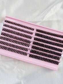280 Stücke einzelne Wimpernbüschel mit natürlichem Aussehen & feinen Wimpernbüscheln 30D+40D 2 gemischte Stile D-Locken DIY ultra leicht & super weiche wiederverwendbare einzelne Wimpernverlängerung für Anfänger zur Verwendung zuhause - D - Übersicht 9