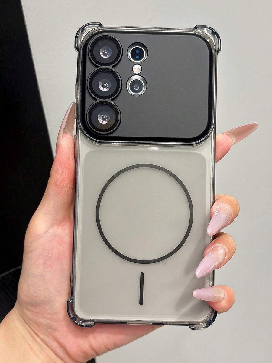 奢華透明磁吸可拆卸鏡頭手機殼，適用於 Galaxy S26 S25 S24 Ultra Plus，四角防摔相機保護緩衝背蓋