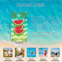 1 pieza/24pcs Toalla de playa con estampado de sandía y naranja a rayas, manta de playa de microfibra extragrande, toalla de baño súper absorbente, adecuada para viajes, piscina, buceo, surf, yoga, camping, múltiples tamaños, accesorios de playa, aplicable para playa, piscina, viajes, camping, yoga - fruta - Ver 24