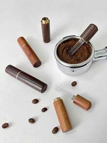1set Espresso Coffee Stirrer, Espresso Distribution Tool Coffee Stirring Tool,Professional Barista Hand Needle Type Distribution Tool 5 Needles 0.4mm Natural Wood Handle And Stand - Multicolor - View 6