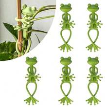 2/10pcs Frog Shaped Garden Ties, Flexible & Durable, Reusable & Adjustable, For Securing Climbing Vines & Shaping Potted Plants, Practical For Balcony & Yard Gardening, Unique Gift For Greenery - Multicolor - View 2