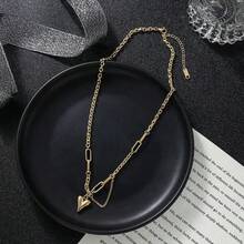 1 buah Kalung Hati Minimalis, Kalung Choker Gaya Hip-Hop Ins, Cocok untuk Pemakaian Sehari-hari - Cinta - View 4