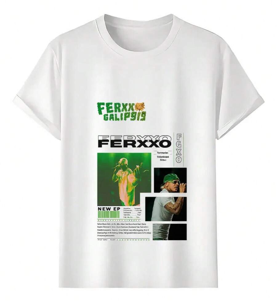 Tshirt Muscle Freaks Ferxxo Estilo Rap Concierto - Blanco - Ver 1