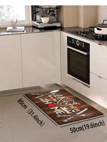 1pc Kitchen Rug Mat, Rubber Material Kitchen Decor, Kitchen Is The Heart Of The Home, Farmhouse Style Anti-Fatigue Non-Slip Mat, Washable Standing Mat, Life, Laughter, Love Theme Kitchen Rug - Multicolor - View 17