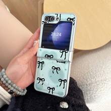 1個心形蝴蝶結可折疊PC磁吸保護手機殼，適用於 Galaxy Z Flip7/ZFlip6/ZFlip5/ZFlip4/ZFlip3/Z FE - 彩色 - 查看 3