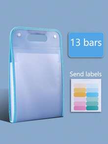 1pc Vertical File Folder, A4 Accordion Style Document Organizer Bag, Student Subject Divider Bag, Expandable Handheld File Folder, Capacity Paper, Document, Archive Storage Bag (Random Color & Shape Labels Included), Back To School, School Supplies - A - View 9