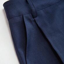 Mono de diseño minimalista Vela Rue con cierre de gancho y cremallera, pantalones ligeros y transparentes de longitud completa, pantalones de traje azul marino sólido, pantalones anchos adelgazantes, moda de primavera rosa para todas las estaciones - Celeste - Ver 6