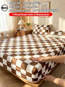 2/3pcs Fitted Sheet Set, Bedding, Mattress Protector Set, Comfortable Home Textiles, Breathable Anti-Pilling Mattress Cover, Home Decor, All Season, Machine Washable, Deep Pocket, Back To School - Multicolor - View 34