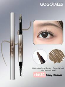 GOGO TALES Dual-Ended Wild Eyebrow Pencil, Waterproof And Sweat-Resistant, Long-Lasting And Smudge-Proof, Hair-Like Fine Strokes, Natural Eyebrow Powder Pencil, Perfect For Beginners And Students GOGOTALES - #G04 Gray-brown - View 1