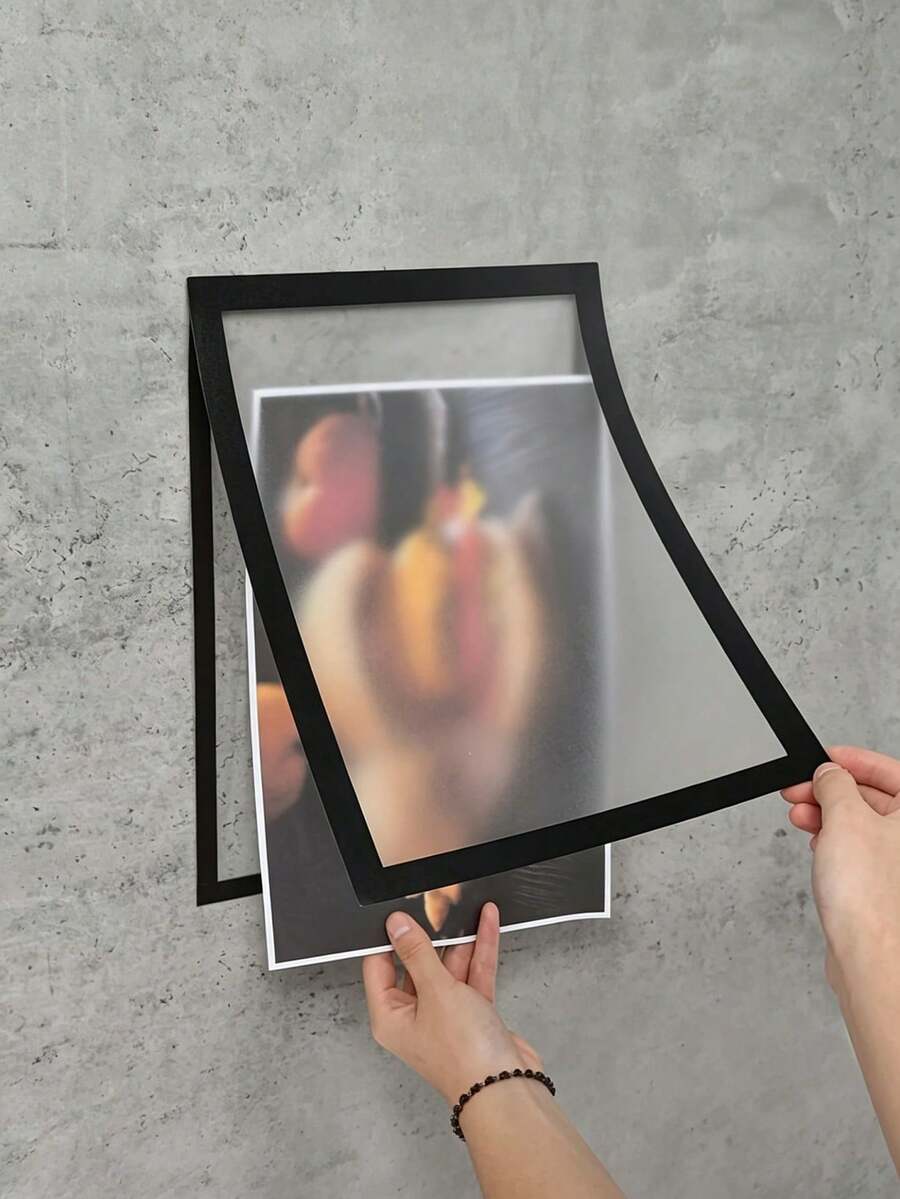 Bingkai Foto Magnetik Perekat Sendiri Ukuran A4, Bingkai Pajangan Foto dan Dokumen Plastik Portabel yang Dapat Dipasang di Dinding, Cocok untuk Foto, Papan Tulis Magnetik, Dekorasi Minimalis, Tidak Membutuhkan Sekrup/Pemasangan - Beraneka warna - View 1