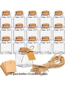 Small Glass Bottles With Cork Stoppers - Small Jars With Cork Lids, Twine And Blank Labels, Suitable For Crafts And Spices - Small Bottles - Multicolor - View 15