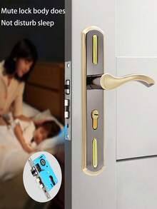 Stainless Steel Silent Lock Silent Stainless Steel Door Lock – A User-Friendly And Secure Design For Bedrooms, Bathrooms, And Interior Doors.Suitable For Bedroom Doors And Ordinary Room Doors; It Is A Universal Type Of Door Handle. - Multicolor - View 3