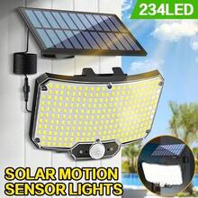 1Pc 234 LED Ultra Bright Solar Motion Sensor Wall Light, IP65 Waterproof Smart Light Control Security Lamp With Remote, 3 Modes For Yard, Patio, Villa & Garden Outdoor Lighting - 234LED - View 1