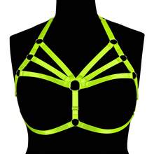 Adjustable Gothic Cage Bra Harness, Punk Dark Neck Strap, Elastic Party Club Accessories, Multi-Color - A - View 14