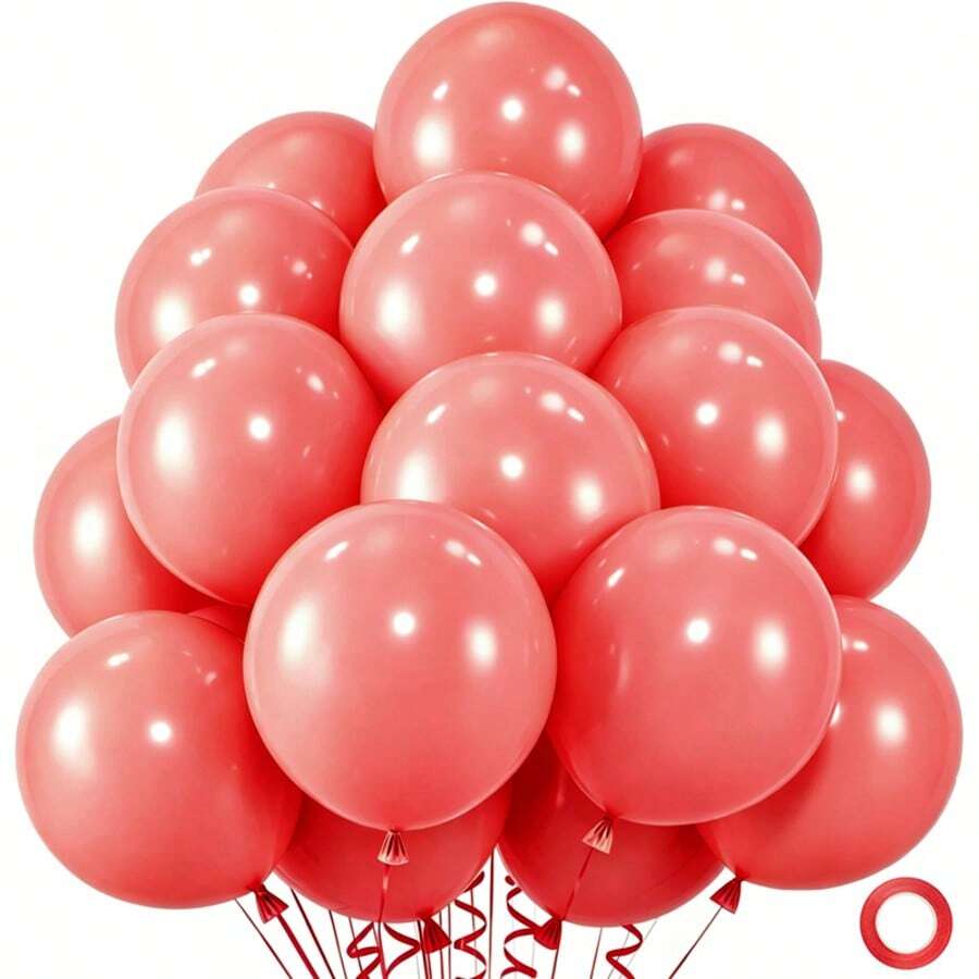 18/12/10/5 英吋淺紅色氣球拱門套裝，15/25/35/45/55 個/組淺紅色乳膠派對氣球，適用於婚禮、畢業典禮、生日、週年紀念、情人節、性別揭曉、新娘派對、主題派對裝飾 - 淡紅色 - 查看 1