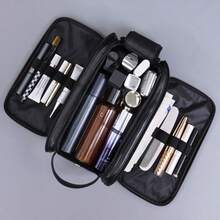 PU Leather Large Capacity Travel Organizer Bag, 3-Layer Expandable Design, Portable Handheld Men's Toiletry Bag, Multi-Functional Storage Bag For Cosmetics And Shaving Kit - Multicolor - View 10