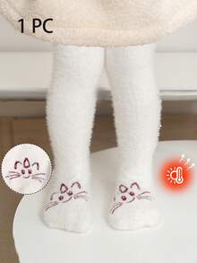 1/2 Pairs Girls/Kids/Toddlers Coral Fleece Leggings/Tights, Purple ...