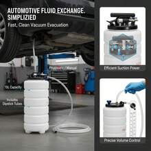 [Free Shipping] Liquid Evacuation Pump 15 Liters For Garage Vehicle Maintenance Oil Recovery, Manual Pneumatic Dual Mode Dipstick Suction Hose Automotive Fluid Change Tool-XY806761 - Default0 - View 2
