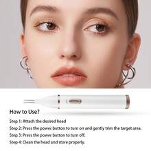 Conduroma Women's Rechargeable Multi-Function Eyebrow Trimmer, Facial Hair Remover, Suitable For Eyebrows, Chin, Upper Lip, Neck And Sideburns, USB Powered, Includes 1 Guide Comb And Cleaning Brush, Ideal Gift - White - View 5