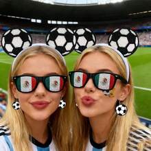 Set de 3 Accesorios para Hinchas Copa Mundial 2026 México, Diadema + Pendientes + Gafas, Ideal para Fotos y Partidos - por encargo - Ver 8
