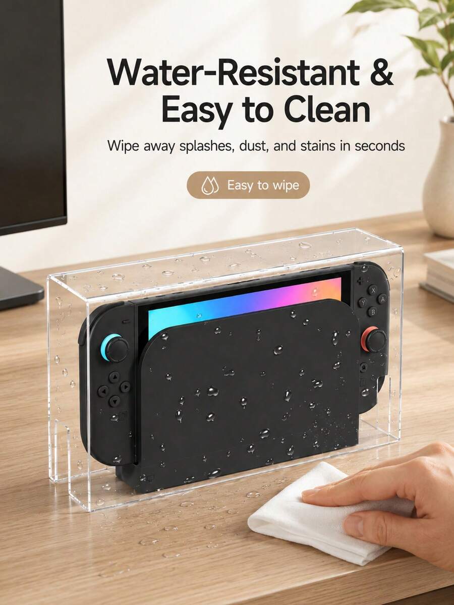 Pelindung Debu Transparan, Kompatibel dengan Konsol Switch Generasi ke-2, Tahan Debu & Air, Kompatibel dengan Switch 2 (2025) / Switch NS / Casing Pelindung Dock Switch OLED, Tidak Mempengaruhi Pembuangan Panas, Mempertahankan Port Pengisian Daya, Mendukung Proyeksi Satu Sisi