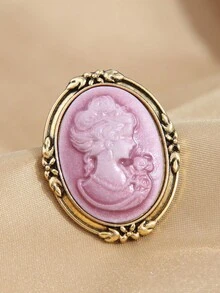 1 件复古宫廷风格浮雕女士头饰胸针，适用于女士礼服配饰别针，适用于包包饰品背包，适用于学校办公室配饰衬衫夹克圣诞节万圣节衣服别针，有趣可爱教师礼物 - 銅色 - 查看 5