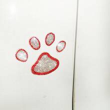2pcs Cute Car Decals, Anti-Scratch Protective Film, Rhinestone Cat/Dog/Bear Paw Prints, Car Body Decoration, Paint Protection - 2 Diamond-encrusted Footprints - View 17