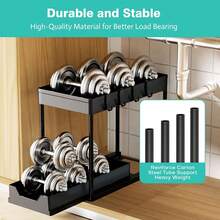 Black Multifunctional Storage Shelf,2 Layer Sliding Under Sink Cabinet Organizer Equipped With Hooks And Storage Cup,Indoor Space Saving Daily Sorting Rack,Wide Compatibility For Kitchen Countertop,Bathroom Cabinet,Pantry Storage Room - Black - View 4