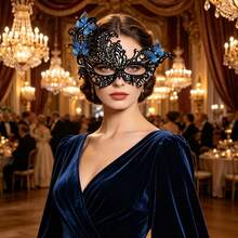Halloween Rhinestone Butterfly Mask - Sparkling Butterfly Shape With Bright Rhinestone Embellishments, For Masquerade, Cosplay Dress Up - 黑色 - 查看 5