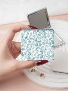 1 chiếc gương cầm tay gấp gọn siêu mỏng nhẹ Ins Series họa tiết rừng nhiệt đới, gương trang điểm bỏ túi hình vuông nhỏ tiện lợi, chất liệu da PU bền bỉ, phù hợp cho nhiều đối tượng và nhiều dịp như du lịch, tiệc tùng, đi làm, đi học - Nhiều màu - Xem 9