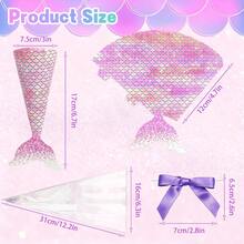 10/20 Sets Mermaid Party Favor Set Include 10pcs Mermaid Tail Shaped Boxes 10pcs Gift Bags 10pcs Bows Colorful Ocean Theme Gift Box For Birthday Wedding Babyshower Christmas Party Decorations - Multicolor - View 3