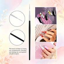 1pc Nail Art Liner Pen, Extremely Fine Tip, Solves Issues Of Crooked, Blurry Lines, Frayed Bristles. Good Bristle Rebound, Non-Splitting, Smooth Line Drawing, Precise Hand-Painted Patterns, Natural Gradient Transition. Suitable For Spring/Summer DIY Nails, French Lines, Polka Dots, Plaid, Nail Art Details Creation. Easy For Beginners, Maintains Shape After Repeated Washing, Non-Slip Barrel, Comfortable Grip. - Multicolor - View 8