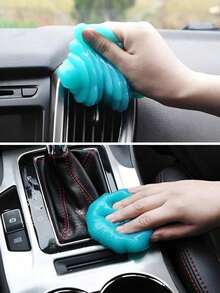 rayhong 1pc Soft Rubber Cleaning Ball, Car Air Vent Dust Removal Ball, Reusable Multi-Function, Home Keyboard Gap Dusting Ball, Cleaning Ball, Home Cleaning Supplies, Glass Door Window Gap Cleaning Bag (Random Color) - Cleaning Soft Gel - View 2