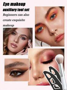 3pcs Eye Makeup Assistant Set, Eye Shadow Assistant, Soft Makeup Brush, Reusable Eye Makeup Assistant Template, Eye Makeup Assistant, Suitable For Beginners And Women, Facial Makeup Accessories, Beauty Tools, Eye Tools(3/1pc) - Multicolor - View 3