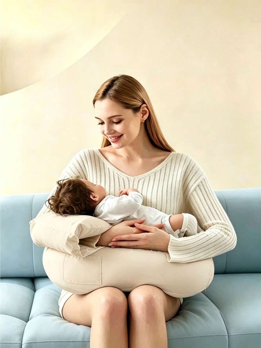 3件組嬰兒哺乳與支撐枕套組：包含孕婦哺乳支撐枕、防溢奶楔形枕；可拆卸且可水洗