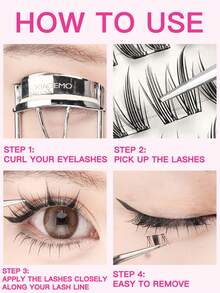 90/180 Clusters C-Type False Eyelashes, Glue-Free And Makeup-Free Removal, Single Cluster Style, Korean Girl Group Makeup, Mixed Length 9/10/11/12mm, 0.07mm Natural Effect, DIY Flocked Eyelashes, 10 Rows Ultra-Light Fan-Shaped Self-Adhesive Eyelashes, Cat Eye Design, Suitable For Daily, Cosplay, Party And Nightclub Makeup, Beginner Makeup Tool, Ideal Gift For Women, Mother's Day And Graduation Season, Essential Cosmetic - 黑色 - 查看 10