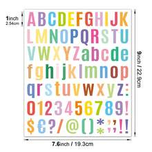 15pcs 7.6"X9" Colorful Letter Stickers, 1" Alphabet & Number Stickers, Holiday Party Decor Letters, Greeting Card Decoration, Phone Case DIY, Scrapbooking Stickers, 3 Font Styles, Multi-Color Design - Colorful Letter and Number Stickers - View 10