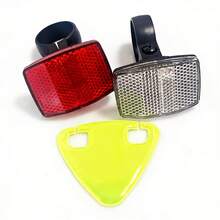 3pcs Waterproof Bicycle Safety Reflective Mirror Kit, High Visibility Front/Rear/Frame Reflective Mirrors And 1 Seat Post Reflective Mirror, Easy Installation Night Riding Accessory, Suitable For Mountain Bikes And Road Bikes - Yellow - View 4