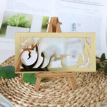 TX 1 Set Personalized Mirror Gold Acrylic Money Box With Arabic Gift Card Envelope For Wedding, Birthday, Baby Shower Parties And Other Occasions - Ideal For Graduation Gift, Popular Mirror Gold Gift Box For Cash And Envelope Birthday - Gold - View 5
