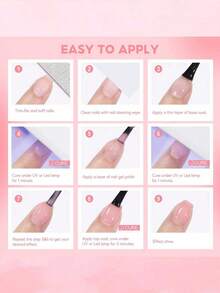 SAUA Nude Pink Gel Nail Polish, Translucent Gel Nail Polish 15ml, DIY Home Nail Salon High Saturation Gel Polish, Suitable For Women DIY Home Nail Salon - Multicolor - View 5