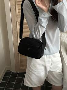 Multi-Pocket Mini Portable Commuter Zipper Fashion Minimalist Casual Versatile Shoulder Bag/Crossbody Bag, Suitable For Women's Daily Use - Black - View 6