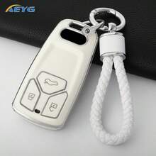 Vỏ bảo vệ chìa khóa cho Audi, chất liệu TPU mềm cao cấp, túi đựng chìa khóa bảo vệ toàn diện 360 độ, kèm dây đeo, tương thích với Audi A4, Q7, Q5, TT, A3, A6, SQ5, R8, S5 và các mẫu khác, vỏ bảo vệ chìa khóa điều khiển thông minh - phụ kiện bảo vệ chìa khóa ô tô bền bỉ - Audi B - Xem 14