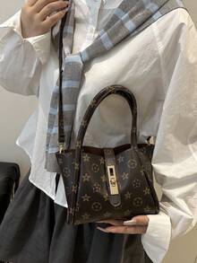 女款新款素色PU時尚媽媽包 多功能斜背包 - 咖啡 - 查看 8