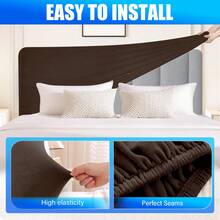 YSTYLE Copritestiera per letto, copritestiera antipolvere ed elasticizzato, copritestiera universale ispessito, più morbido, elastico, lavabile, per decorare la camera da letto. - Caffè scuro - Visualizzare 6