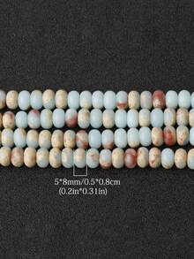 5*8mm Abacus-Shaped Beads, Emperor Stone Agate Beads, Jade Stone Beads, DIY Loose Beads, Jewelry Making Materials, Bracelet Making Accessories - Multicolor - View 4