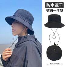 Cappello da uomo e da donna con ampia circonferenza, pieghevole, con protezione solare, ad asciugatura rapida, impermeabile, ideale per la pesca e le escursioni all'aperto. - Grigio Scuro - Visualizzare 4