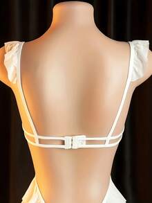 Lingerie, Hollow-Out Embroidery Design, Elegant Jumpsuit Set And Sexy Tights, Women's Sexy Lingerie Set - 白色 - 查看 6