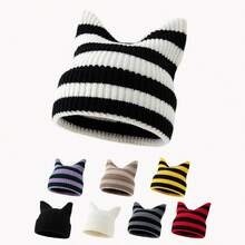 1pc Women's Fashion Faux Fur Ear Knit Hat, Suitable For Autumn/Winter Daily Wear - B - View 10
